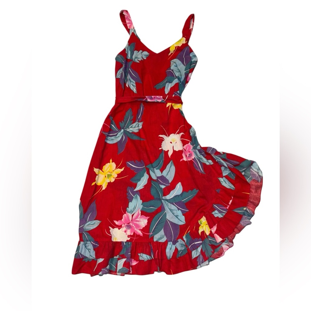 Vintage 1970s Tiki Hawain High Low Dress m